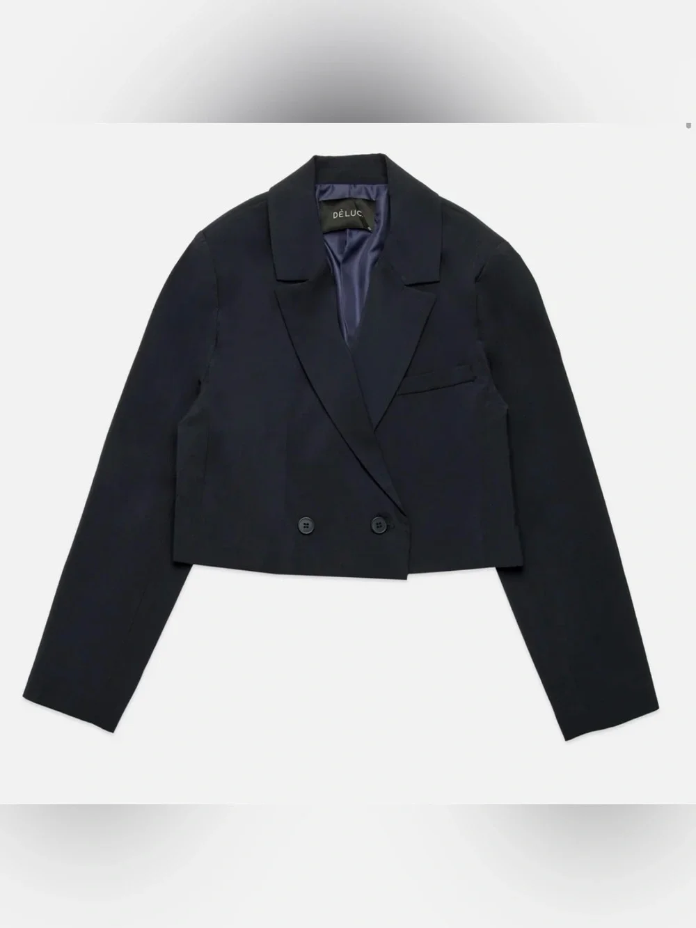 Deluc Catarina Cropped Navy Double-Breasted Blazer w/Matching Shorts Size M